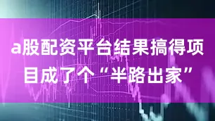 a股配资平台结果搞得项目成了个“半路出家”